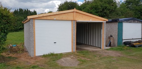 Concrete double garage - concrete,