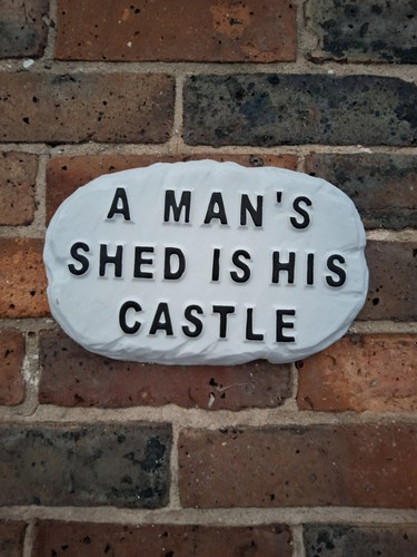 Man shed his castle - a, man's