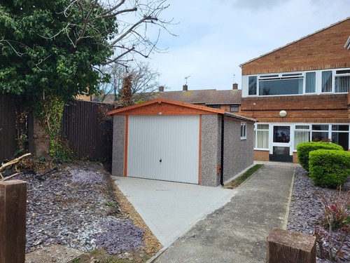 Concrete garage installed - garage,