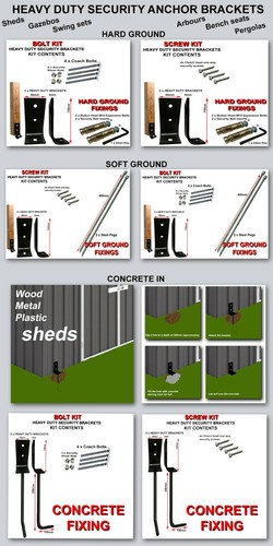 Shed security anchor brackets - security,