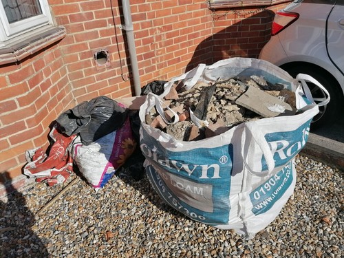 Concrete rubble was base - , of
